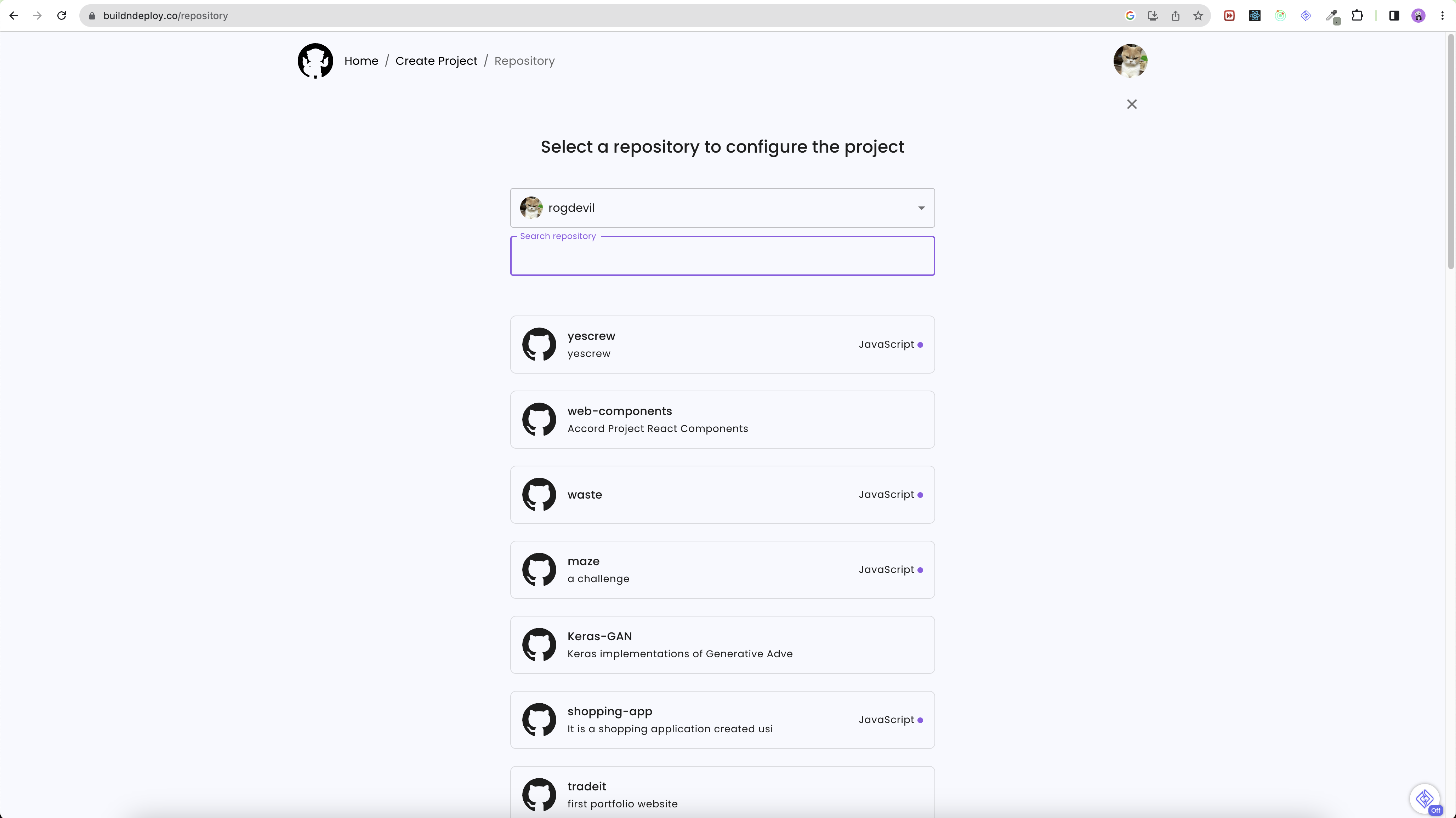 buildndeploy homepage Alt text